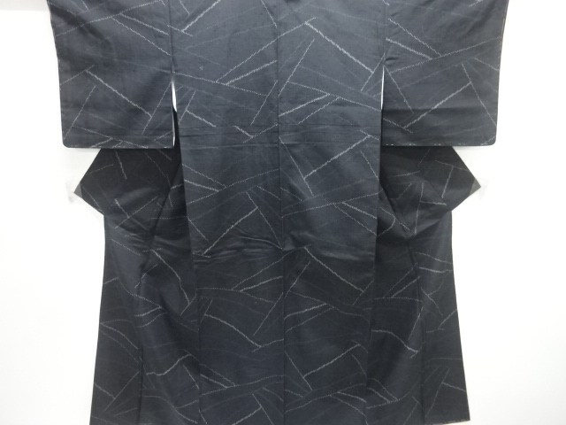 JAPANESE KIMONO / UNUSED TSUMUGI / WOVEN ABSTRACT PATTERN 